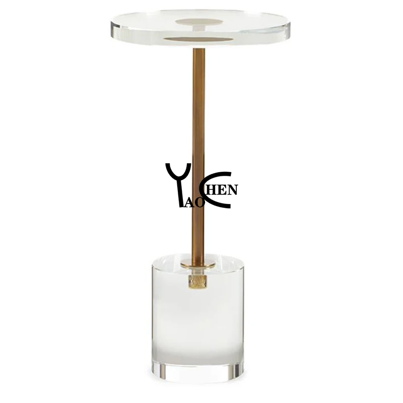guangzhou restaurant office one legged clear acrylic coffee round table