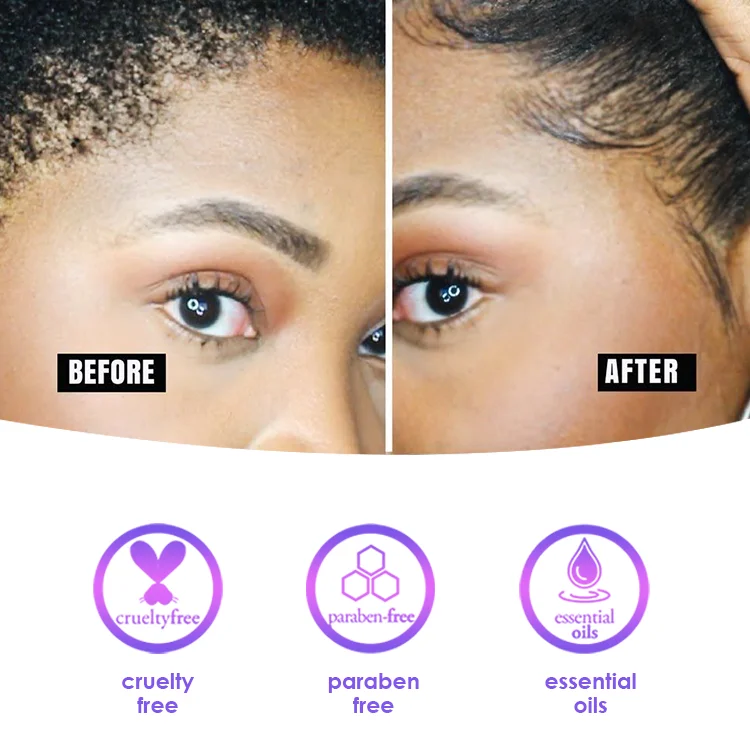 24H Shipping Private Label Black Castor Oil Vegan Edge Control Set Kit for Afro Nature Hair