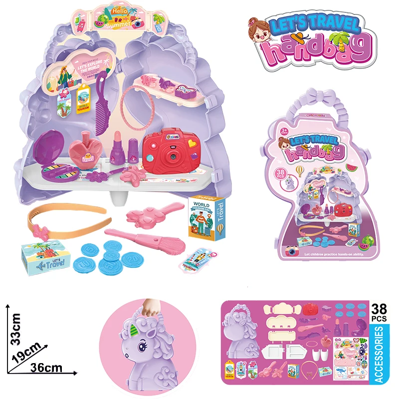 Hot Sales 2-in-1 Pretend play Toy Cute Horse Burger Kitchen Tools  Set Girls Kids Toys