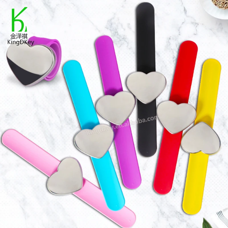 Stylish Colorful Heart Shape Magnetic Wrist Band Bracelet Hair Clip Holder Series