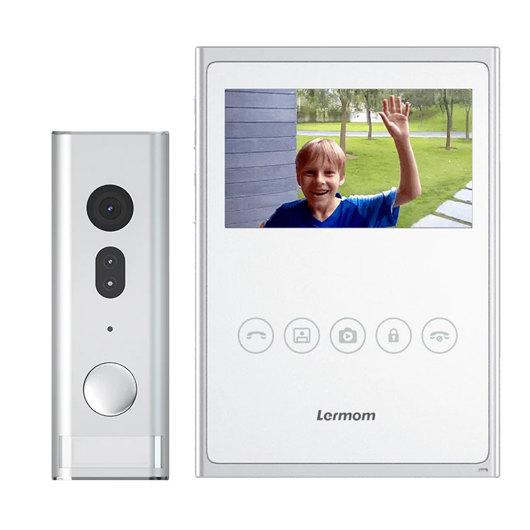  Lermom 4 провода домофон система монитор станция Интерком вызов 3 дюймов широкоформатный цветной TFT ЖК-экран с камерой для