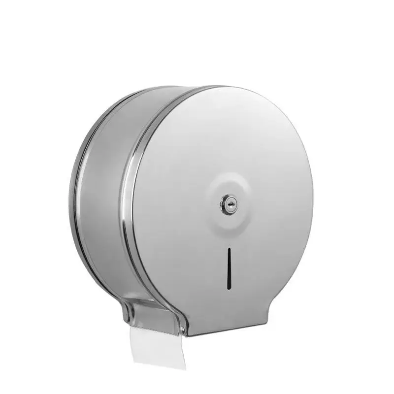 Factory Pricewhole Sale Stainless Steel Tissue Box Waterproof Large Capacity Round Shape Rustproof Tissue Rack Public Restroom