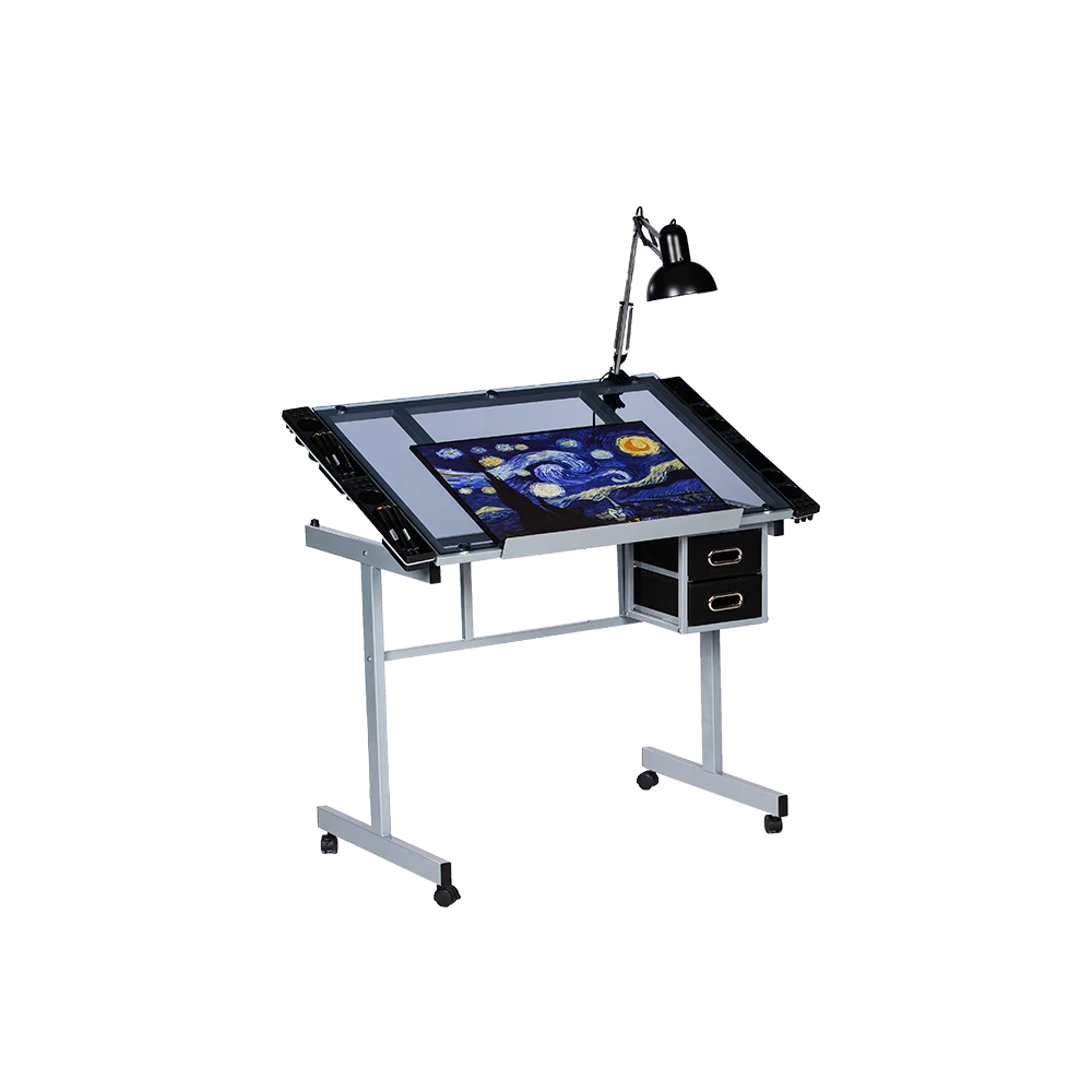 Art Student Used Wooden Height Adjustable  study Desk Foldable Drafting Desk For School Furniture