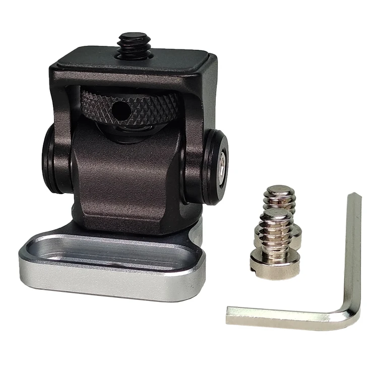 Vlogger Monitor Mount Adapter with Cold Shoe Ball head Monitor Bracket Mic Holder 1/4 Screw