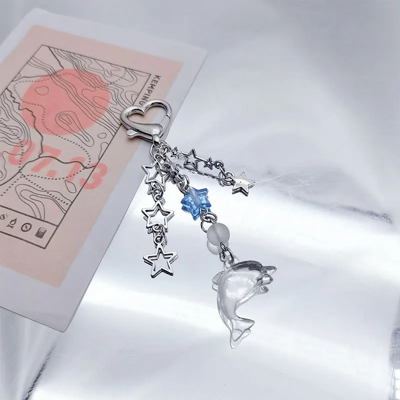 Wholesale Y2K Star Keychain Dolphin Metal Keychain Ocean Animal Keychain Charms Oceanarium Souvenir Gift