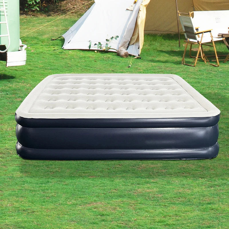Queen-Size PVC Self-Inflating Air Bed Hypo-Allergenic  Air Mattress with Built-in Pump for Indoor & Outdoor