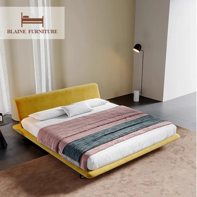 Factory Classic Design Fabric Double Adult Bed Frame Bedroom Furniture Luxury Single King Queen Size Bed Frame For Home Hotel