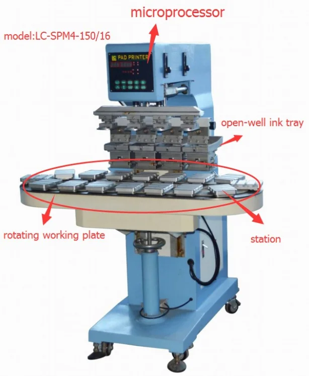 Semi-automatic Pneumatic Ink Well Tray Tampo Print Large Pads Printing Machine With Conveyor For Cup Bulb