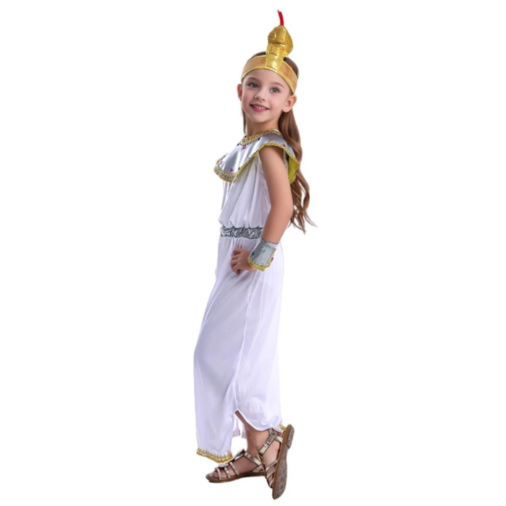 Girl Ancient Egyptian Nile Queen Princess Cleopatra Cosplay Halloween Party Costume Dress