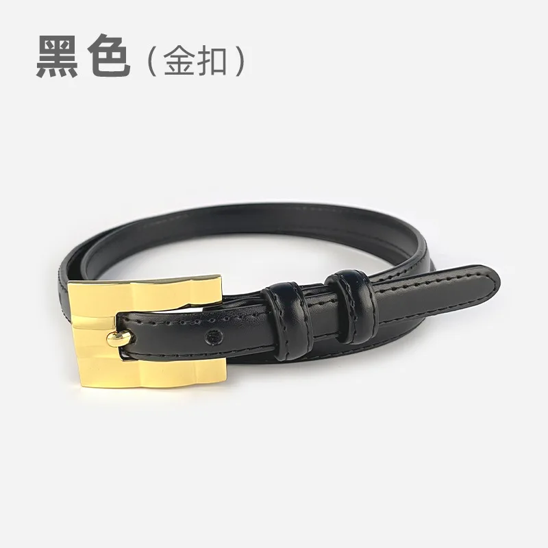 Newest Designs Gold Silver Buckle Genuine Leather Thin Belt Female Cowhide Waist Belts Decoration Jeans