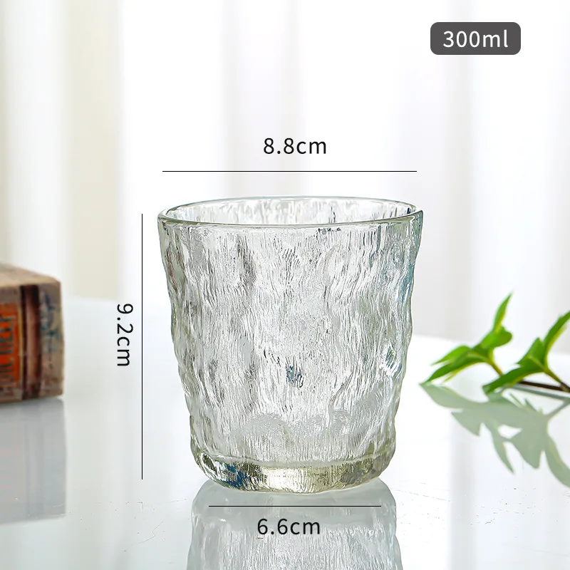 High quality relief glacier pattern concave convex bear glass cups whiskey glass