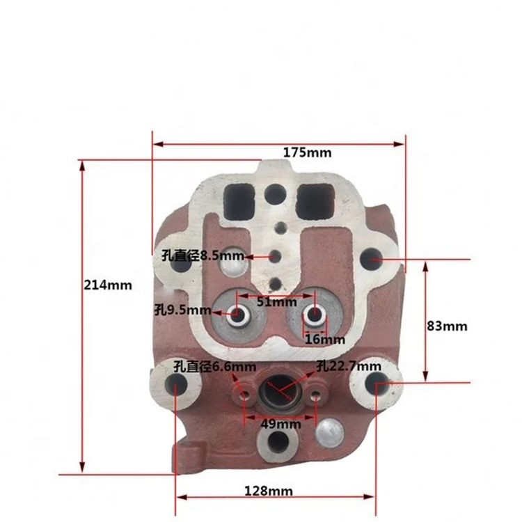 JD diesel engine parts ZH1100 1105 1110 1115 1125 1130 1133 cylinder head assembly with valve