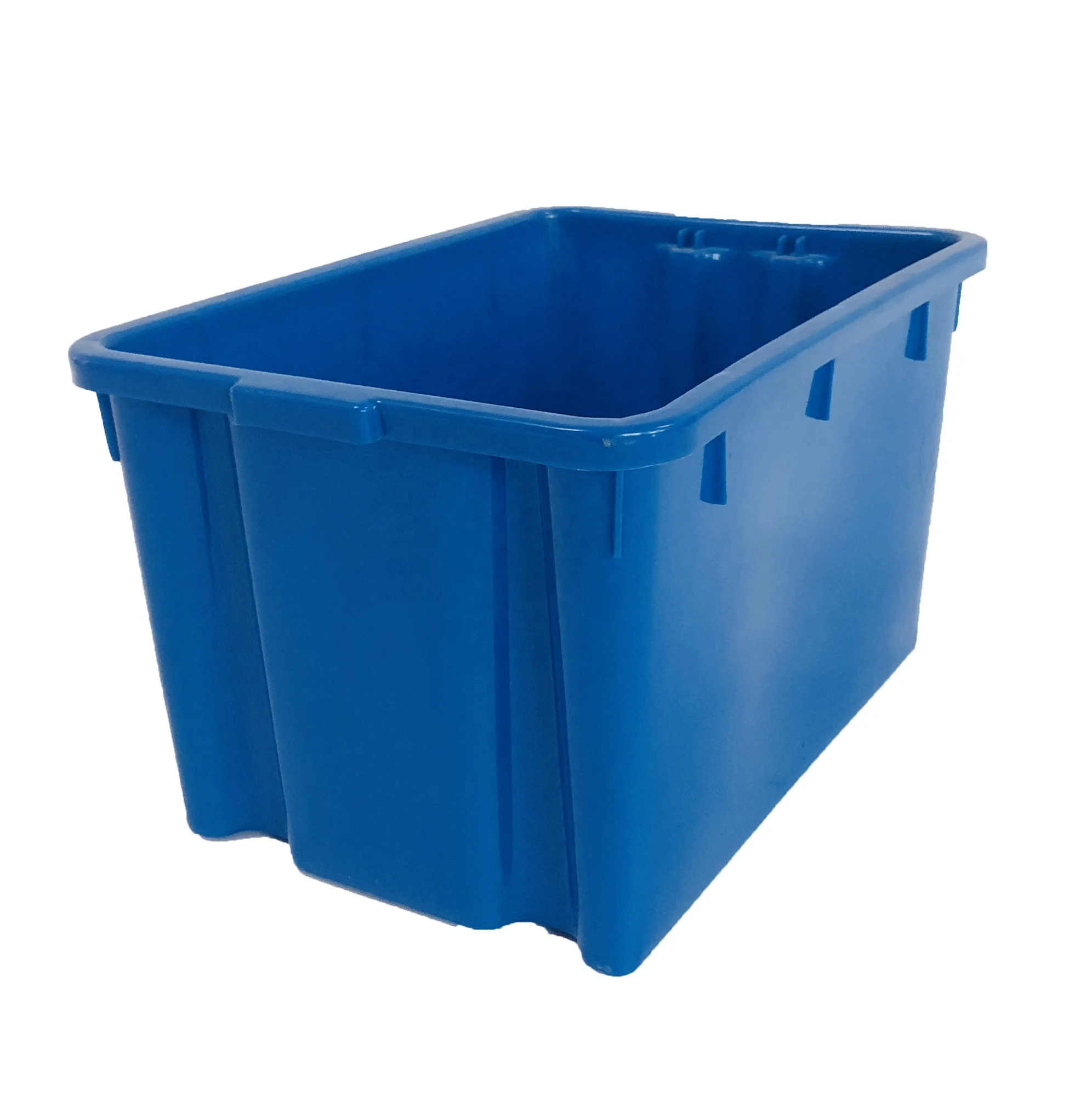 QS Heavy Duty Spare Part Big Nested Durable Tote Crate Storage Food 180 Stackable Plastic Turnover Moving Boxes for Fish Bins