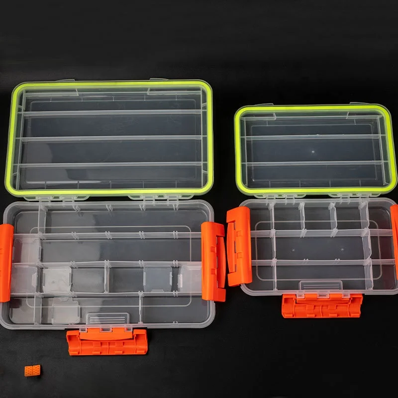 detachable square double-layer fishing gear accessories parts plastic fishing lure bait small storage box fishing hook box