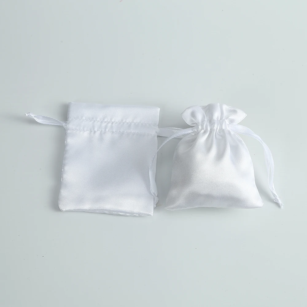 Customized Logo mini satin silk wig bag for hair extension Soft hair storage bag