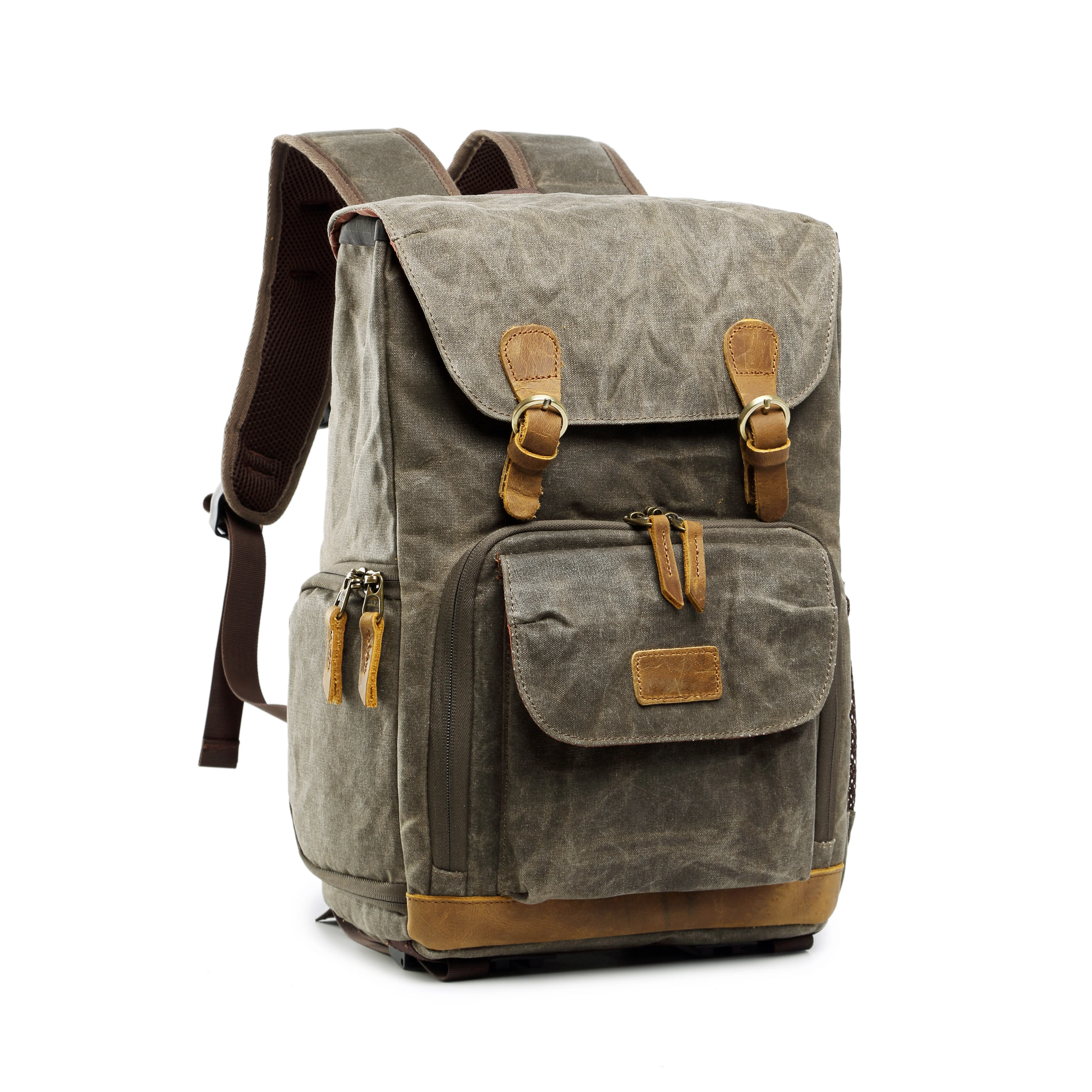 
Trendy vintage waterproof canvas leather women 45l DSLR camera and laptop back bag camera bag for camera 