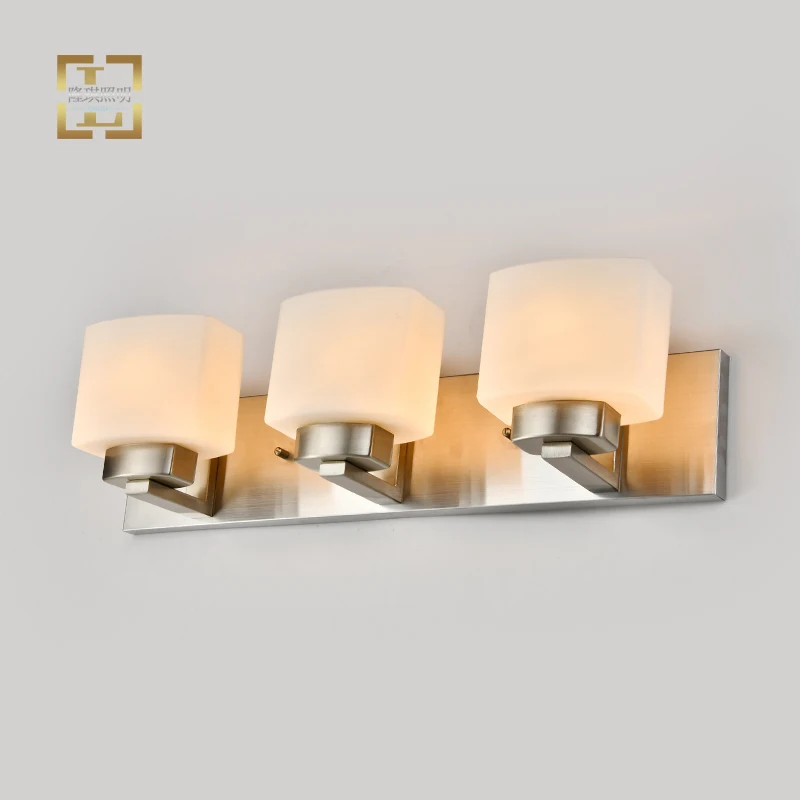 Modern Hot Selling Glass Wall Lamp Black E26 Lights Indoor Bathroom Vanity Sconce Fixtures LED Wall Lights