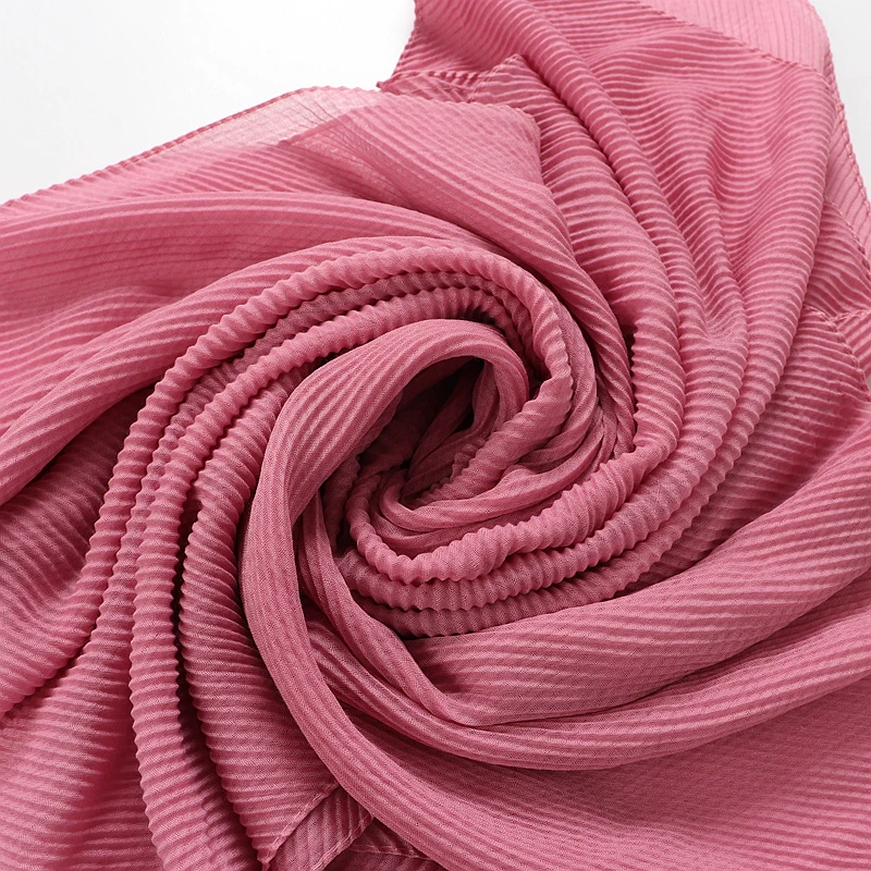 New women maxi crimped hijabs shawls oversize head wraps soft long muslim premium viscose plain crinkle hijab