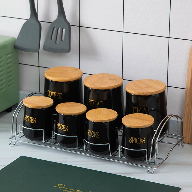 Набор керамических банок для приправ Chaozhou, кухонные принадлежности, стойка для специй, керамический шейкер, шейкер для соли и перца