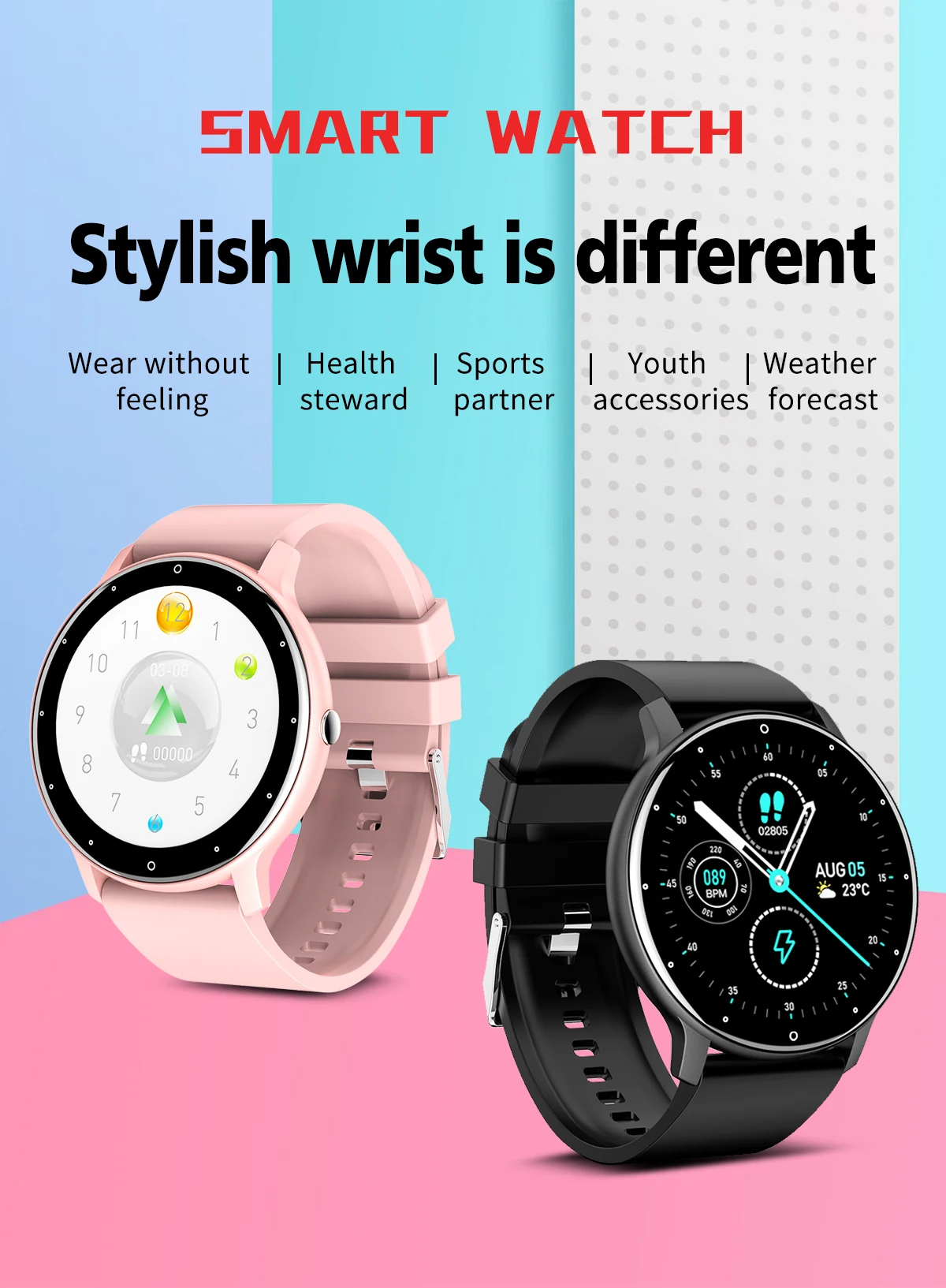 Zl02D Smartwatch Heart Rate smart bracelet ZL02D Fitness Tracker Sports Dafit APP ZLO2 Full touch smart watch ZL022