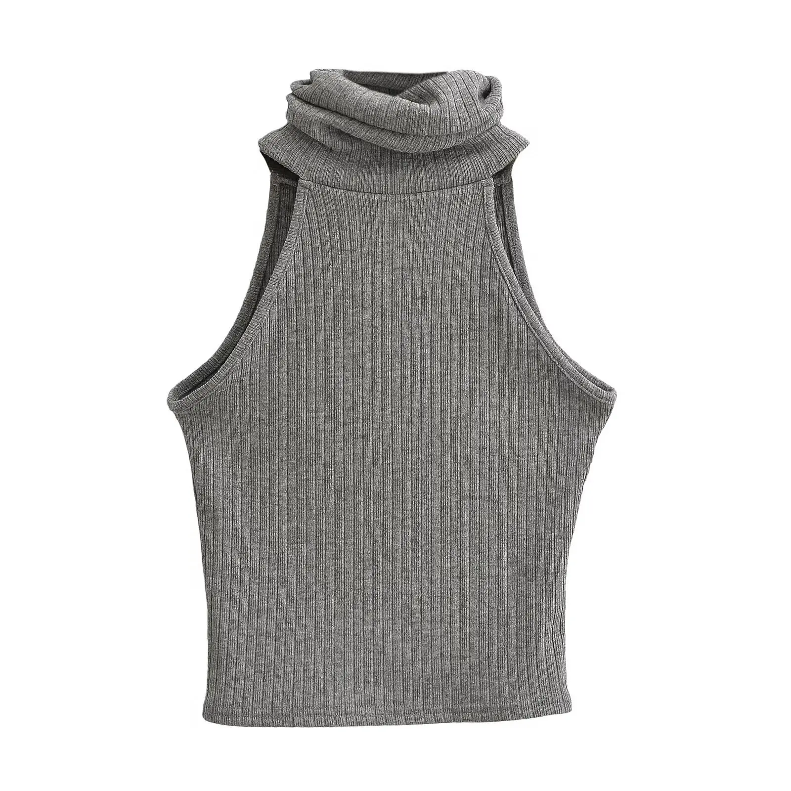 OEM Spring New Sexy Spicy Girl European and American Style High Neck Narrow Shoulder Tank Top