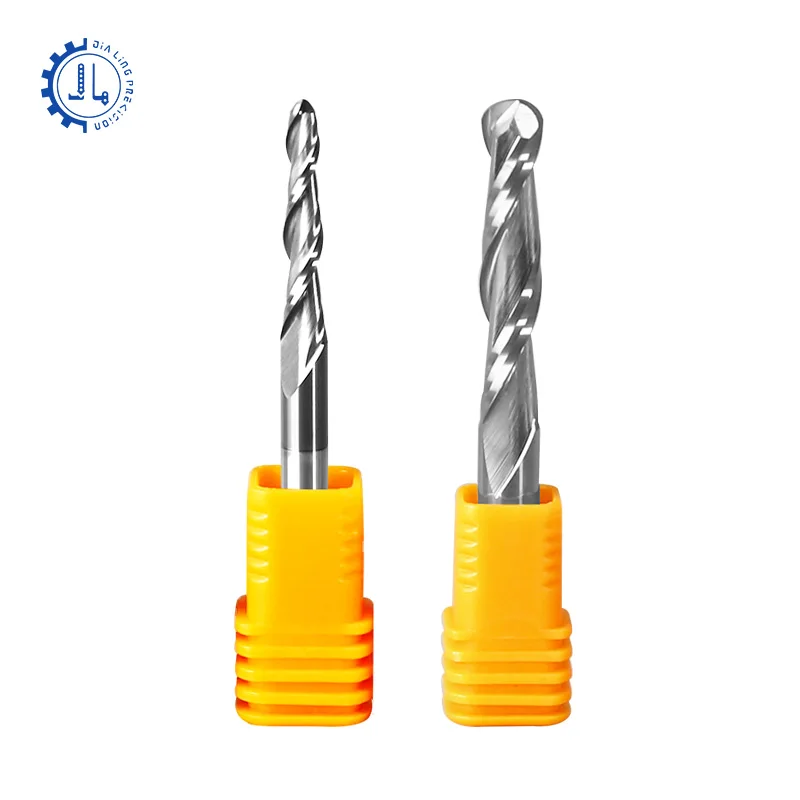 Jialing Endmill Carbide 2 Flute Straight End Mill Wood Compression Bit CNC Carving Single Flute Spiral Bits For Wood Cut Up Down