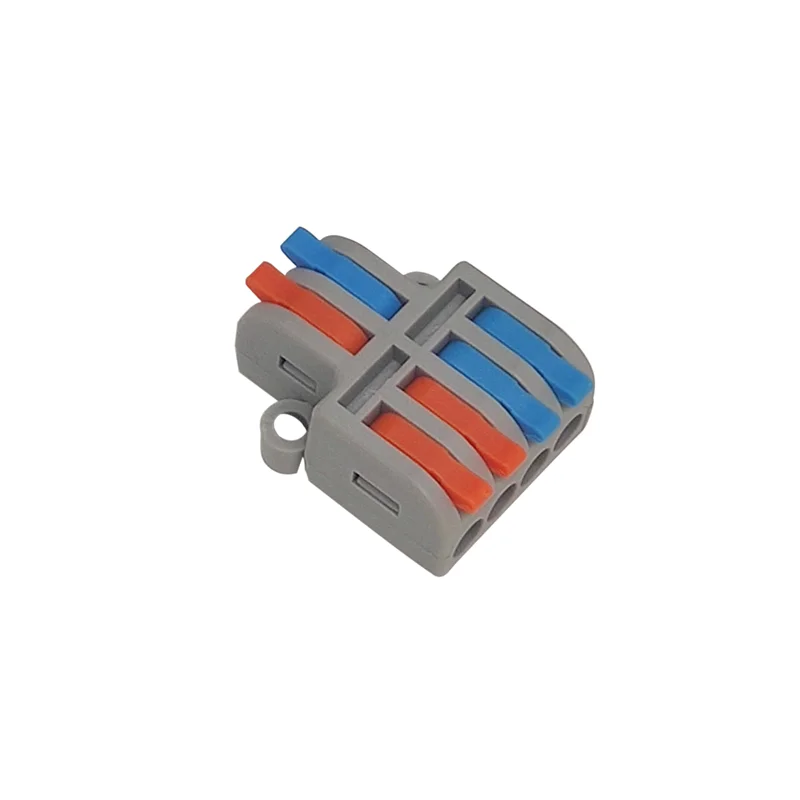 Universal terminals 2 in 4 out quick release push in wire connectors splitter terminal block connector