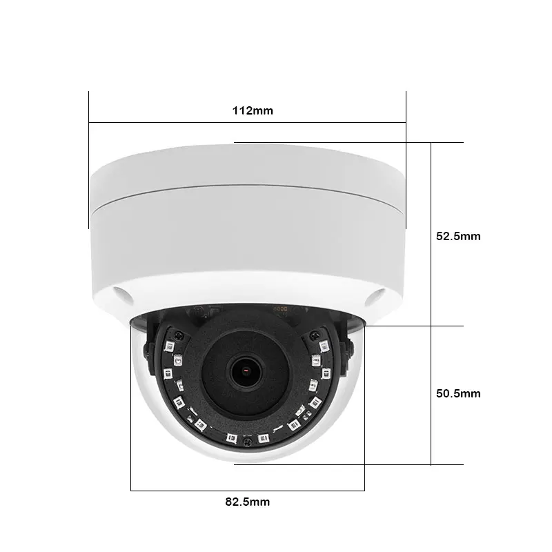 145 degrees wide angle 2.1mm fixed lens 2MP/5MP/8MP CCTV IR lens Vandal proof Dome IP POE NVR system security camera