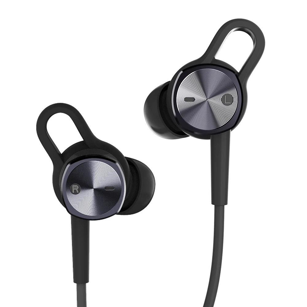 Fashion texture good neck ergonomic design fit skin button control LED indicator blinking sports wireless earphone