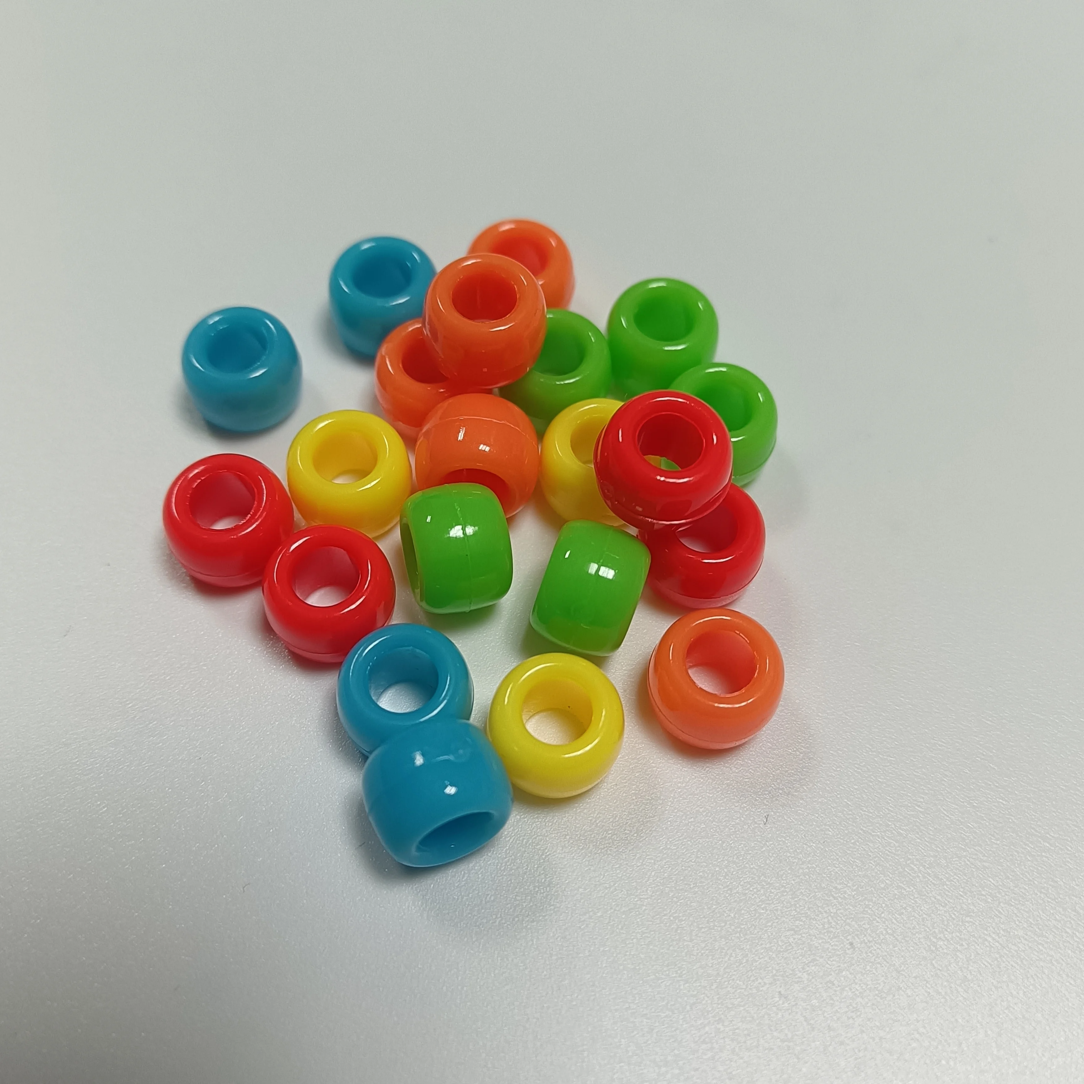 Big Value  Pony Beads - Plastic - Opaque Neon Colors - 9mm - 1000 pc