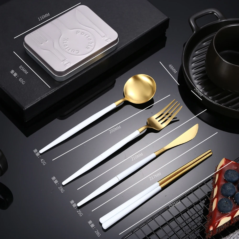 Съемный набор посуды роскошные золотые столовые приборы столовая посуда из нержавеющей стали Западная кухонные вилки ложки ножей