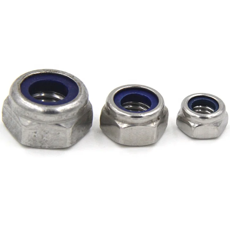 DIN985 ss 304 nylon lock nut M3-M27 nylon self lock nut half thread hex bolt and nut