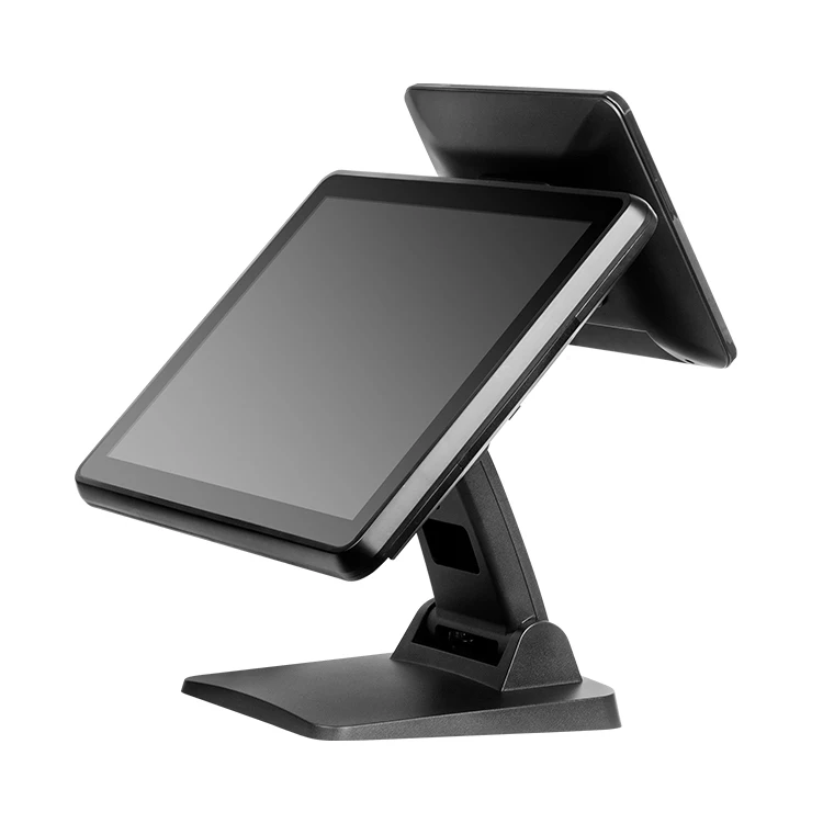 15 inch touch screen and 12 inch customer display all in one 15 inch touch screen pos machine with windows linux system