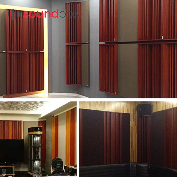 Wooden QRD acoustic sound absorption diffusion wall corner panel for wall board ceiling room