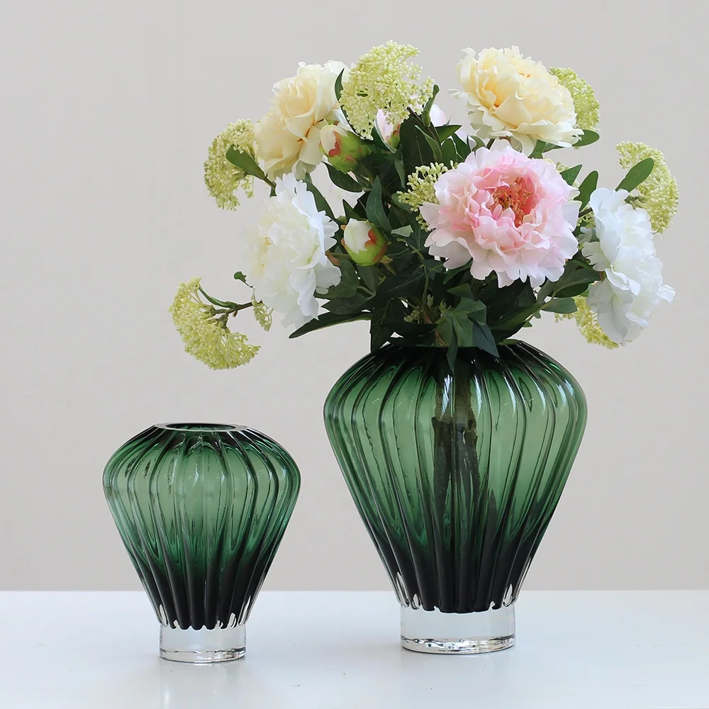 Bixuan Handblown Solid Color Glass Flower Arrangement Vase Unique Colorful Hot Balloon Shape Table Decor Centerpiece Vases