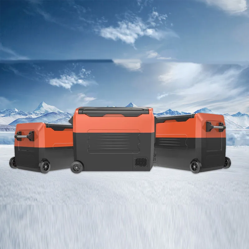 Portable  Mini 35L electronic control Car Refrigerator 12V 24V dc compressor Dual Zone Camping car Fridge