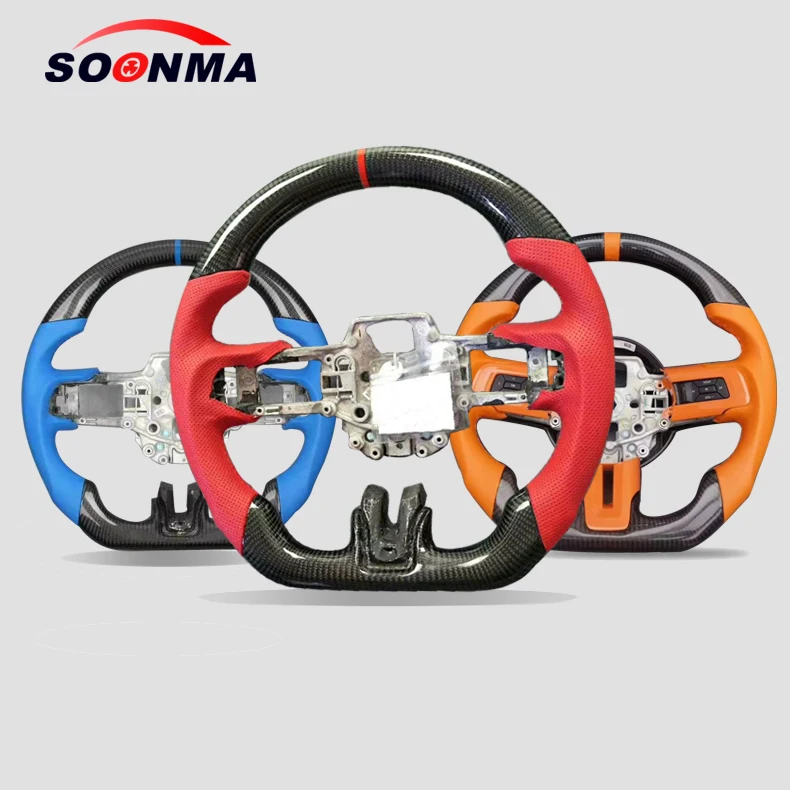 100% Handmake Carbon Fiber Steering Wheel Fashionable Suitablefor 2009-2014 Mustang Gt500 Gt350