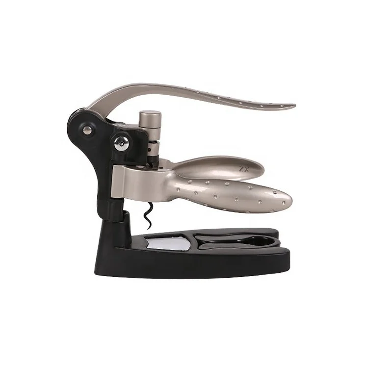 Top Seller Rabbit Style Corkscrew Wine Bottle Lever Screwpull Opener Wine Accessories Gift Set Rabbit Corkscrew with Foil Cutter
