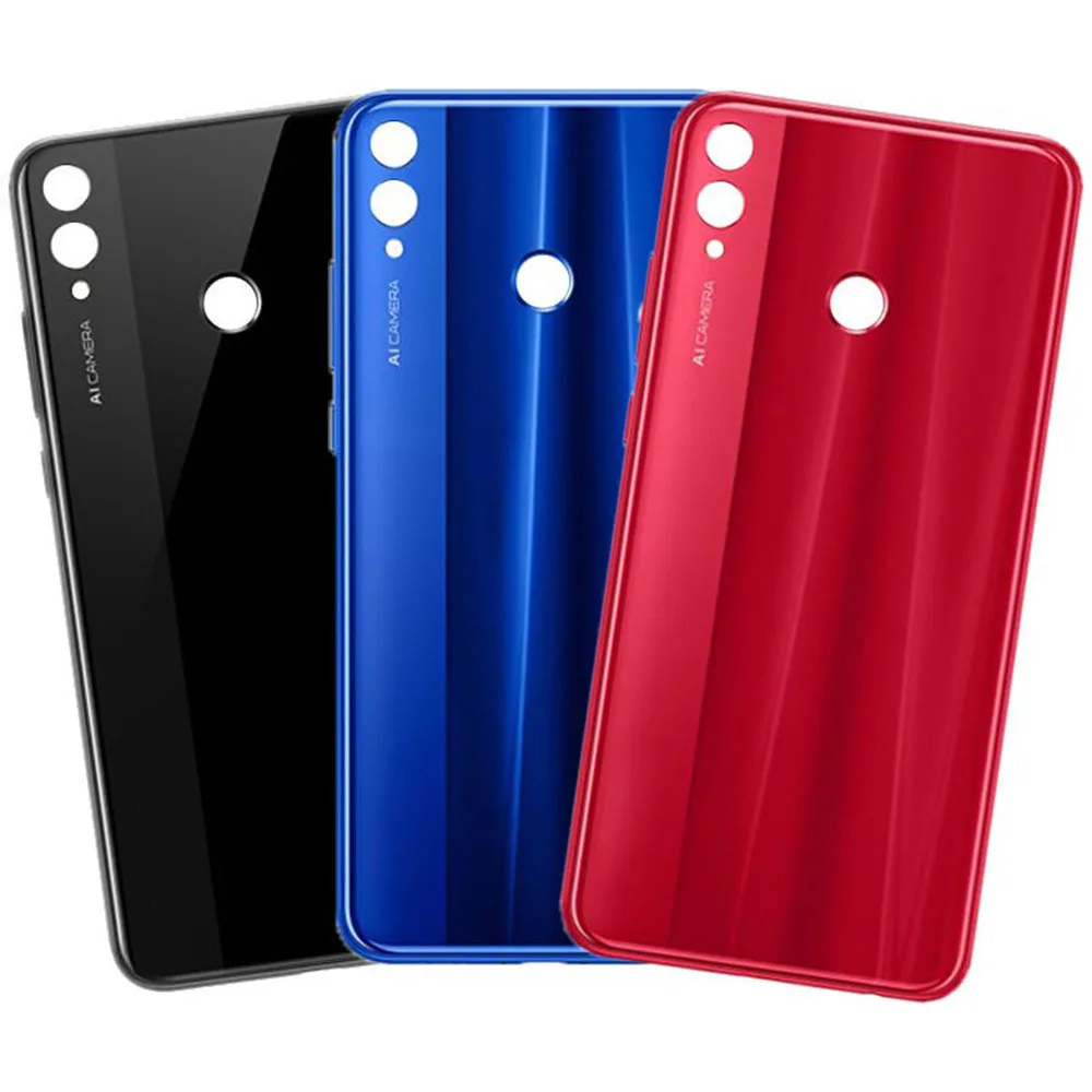Battery Cover For Honor 8X JSN-L21 Back Glass Panel Rear Door Housing Case For Huawei Honor 8X Battery Cover With Camera Lens