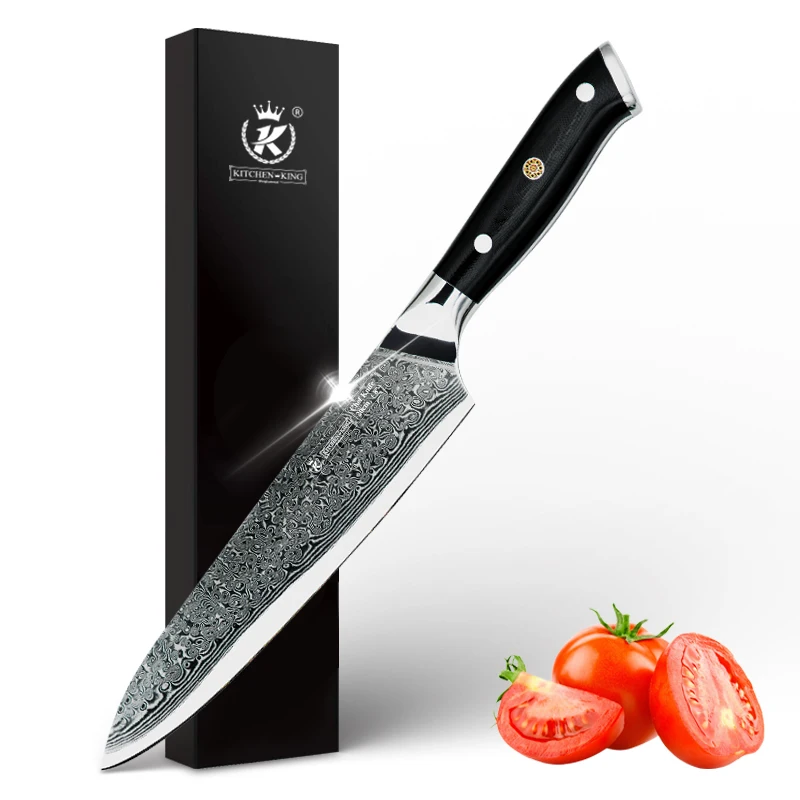 Kitchen King Master chef cooking knife Professional 8 Inch Damascus Steel Razor Sharp High Carbon Steel