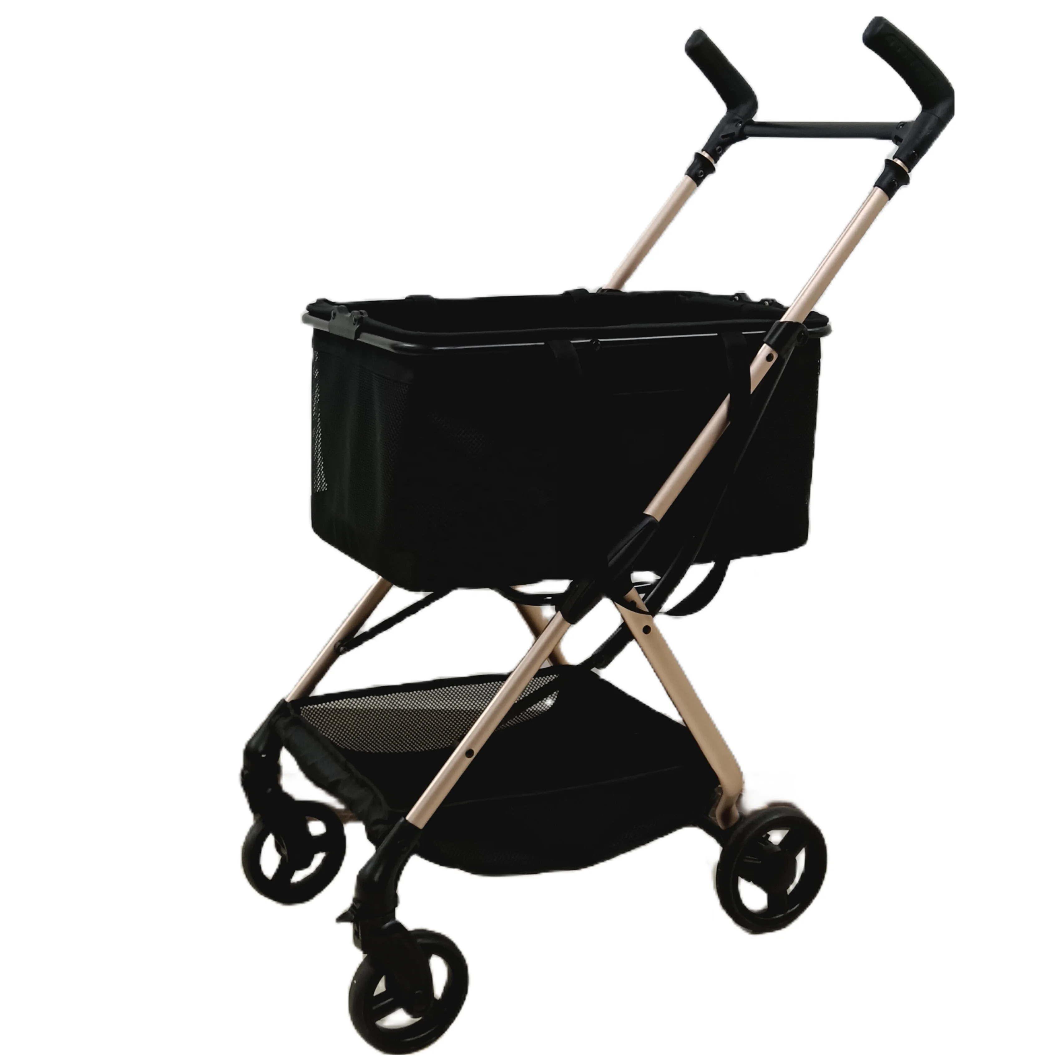 605 Manufacturer Hot Sale Luxury Detachable Shopping Cart Aviation Aluminum Folding Shopping Trolley For Elderly Outdoor Use