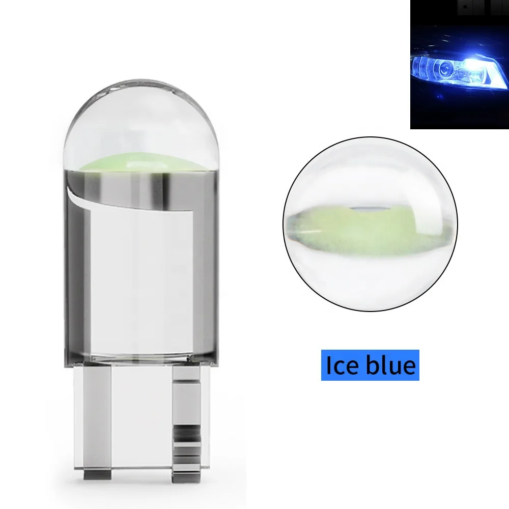 Infitary COB Glass Auto License Plate Dome Read DRL Lamp Style 12V White Red Yellow Green Blue Pink Car Light Bulb T10 W5W LED