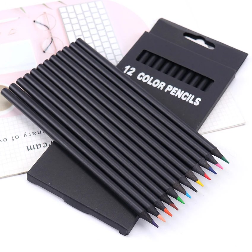 
Professional Natural Wooden 12 Set Art Drawing Colored Pencils For Children 