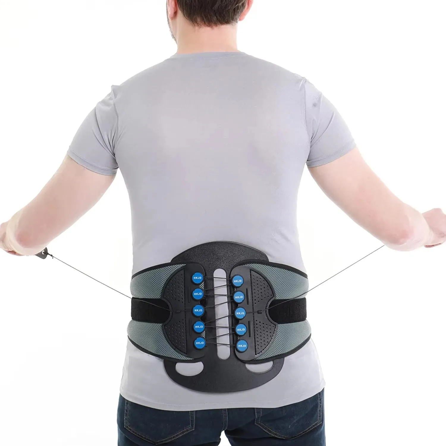 HKJD adjustable decompression waist lumbar lower back brace support medical spinal lumbar sacral traction belt for back pain