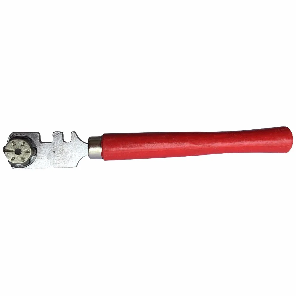 Wooden handle six wheels glass cutter