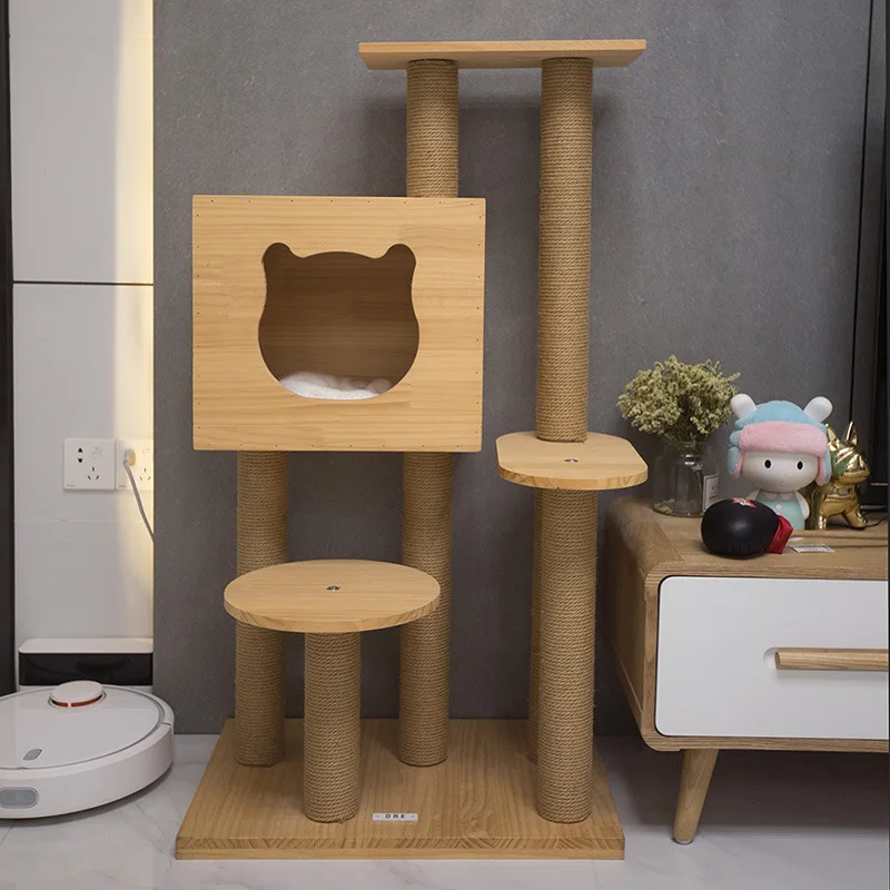 GMTPET Factory OEM Wholesale Simple Nordic Pine Wood Cat Climbing Frame Cat Jumping Platform Cat Tree Parts