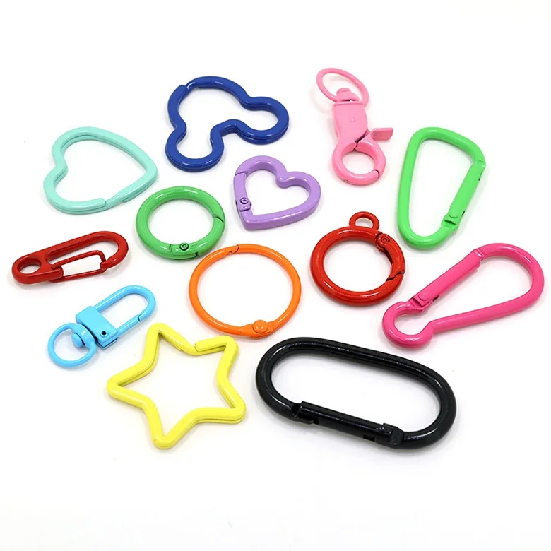 Custom Suppliers Metal Key Chains Keyring Accessories Lobster Clasp DIY Kawaii Colorful key Rings Making Crafts