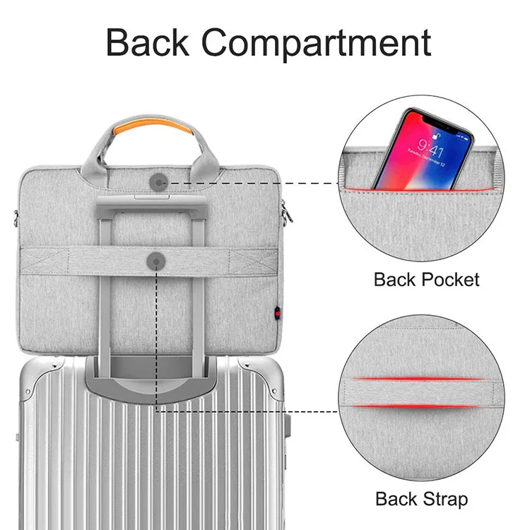 Laptop Briefcase Office Handbag Waterproof Laptop Sleeve Men Women for Macbook Air Pro 13 14 15.3 15.6 16 inch Shoulder Bag