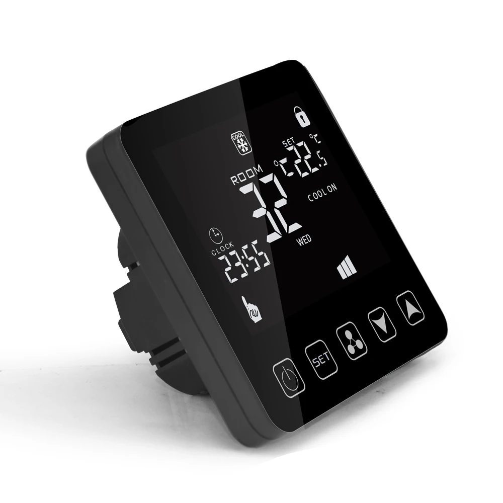 HVAC System FCU Heating/cooling Central Air Conditioner Smart Home White Backlight Touch Screen Thermostat