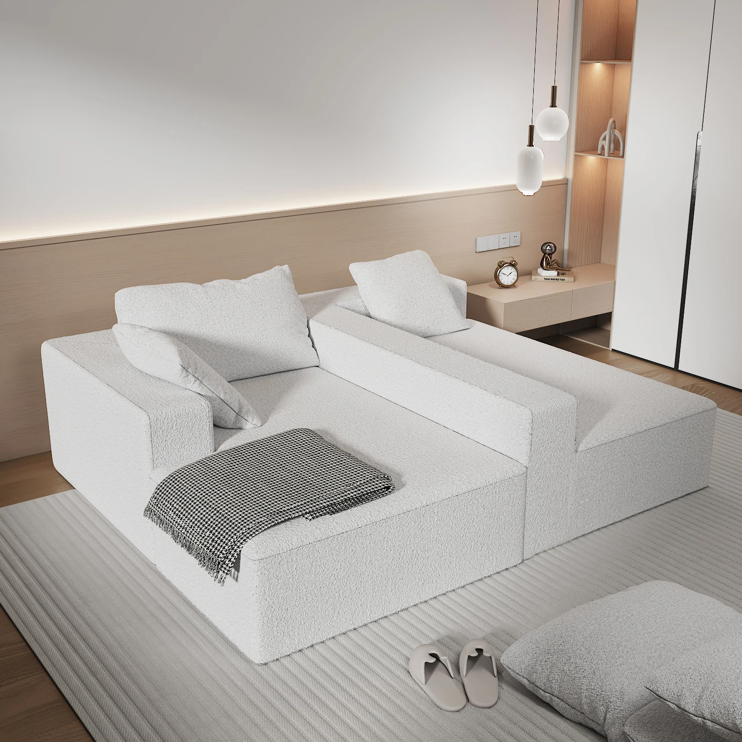 Модульный секционный диван для спальни